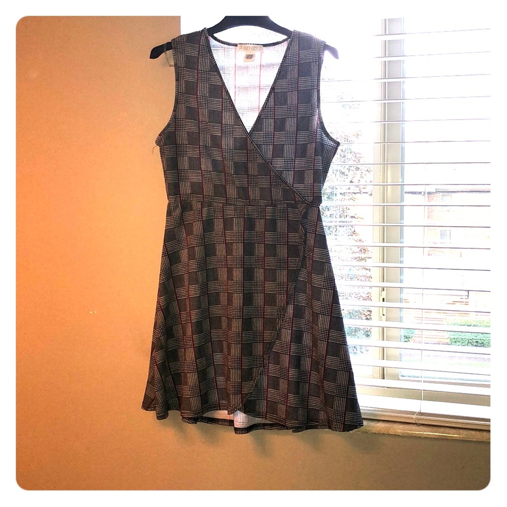 Black and Red Checkered |Large| Casual Dress
